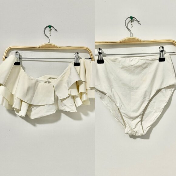 Maygel Coronel Other - Maygel Coronel Two Piece White Ruffle Bathing Suit One Size